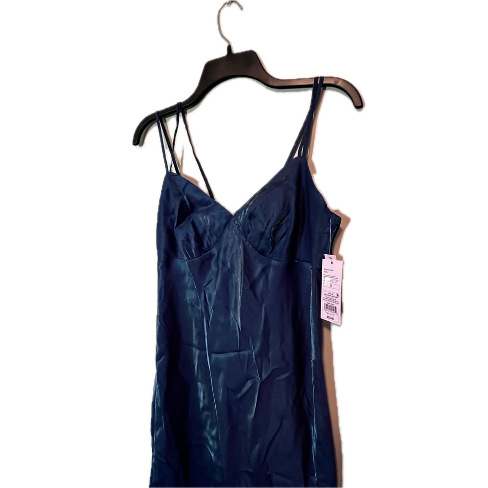 Wild Fable Iridescent Blue Green Slip Dress Midi Adjustable Straps Size M NWT
